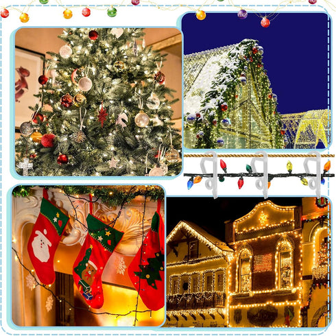 Yotako 150 Pcs Christmas Light Clips Gutter Clips for Hanging Outdoor Lights Christmas Light Hooks Weatherproof for Christmas Decoration...
