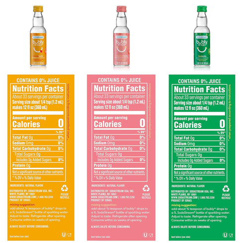 sodastream, bubly Drops 3 Flavor Pack, Tropical Thrill Variety, 4 Fl Oz...