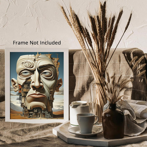 Posterizer 1 pcs-Deteriorating Building Face-Abstract & Modern Art-Fantasy & Fiction Art-Gift for Art Lovers-Decor for Home & Office- UNFRAMED Wal...