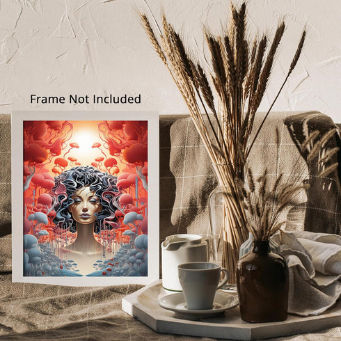 Posterizer 1 pcs-surreal alien queen-Abstract & Modern Art-Fantasy & Fiction Art-Gift for Art Lovers-Decor for Home & Office- UNFRAMED Wall Art...
