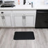 Anti-Fatigue Kitchen Faux Leather Non-Skid Cushioned Comfort Mat, 18" x 30", Diamond Black/Black...