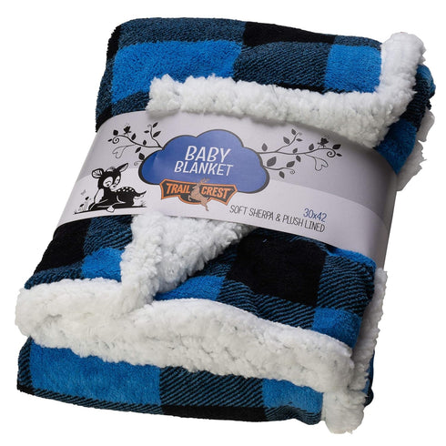 Ultra Soft Sherpa Fleece Plaid Baby Blanket | Cozy, Plush Throw Blanket for Kids | Reversible Plaid | Washable | Wide Size for Extra for Warmth & ...