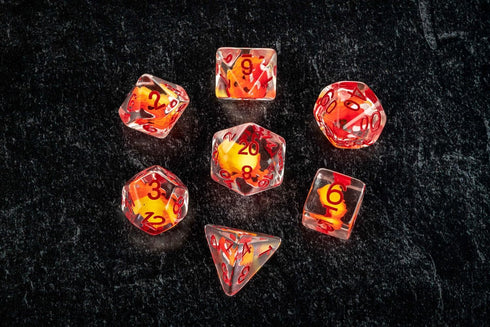 FanRoll by Metallic Dice Games Dragon StormTM Inclusion Resin Dice Set: Red Dragon...