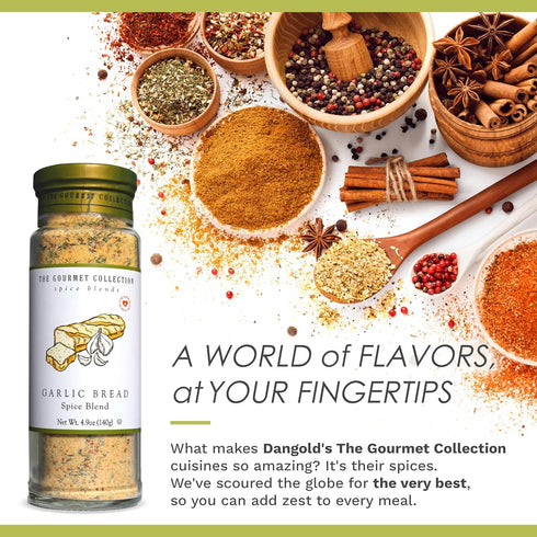 The Gourmet Collection Spice Blends Garlic Bread Spice Blend - Garlic Butter Seasoning for Cooking - Salt Free - Bread, Rice, Salad Dressing....