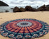 raajsee Round Beach Tapestry Blue Orange Mandala Throw/Boho Hippie Beach Blanket Roundie/Indian Cotton Bohemian Large Round Table Cloth/Yoga Mat M...