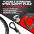 Anti-Theft Weatherproof Looped Security Cable Lock,Solid Stainless Steel with Loops for E-Bike, Bike, Scooter, Motorcycle, Ship, Door, Lawn Mower ...