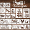Farmhouse Animal Stencils, 18 Pack Reusable Welcome Farm Stencils for Painting on Wood Sign Decor, Pig Cow Chicken Stencils for Painting on Wood, ...