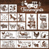 Farmhouse Animal Stencils, 18 Pack Reusable Welcome Farm Stencils for Painting on Wood Sign Decor, Pig Cow Chicken Stencils for Painting on Wood, ...