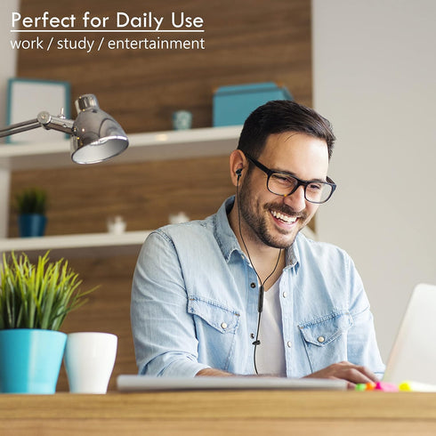 USB Earbuds with 8.2FT Extra Long Cord for Computer, in-Ear USB Headphone Headset with Mic Compatible with Laptop, Desktop PC, Notebook & Chromebo...