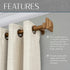 Elrene Home Fashions Florence Single Curtain Rod with Stacked Square Finials, 1" Diameter, (Soft Gold), (28X48)...