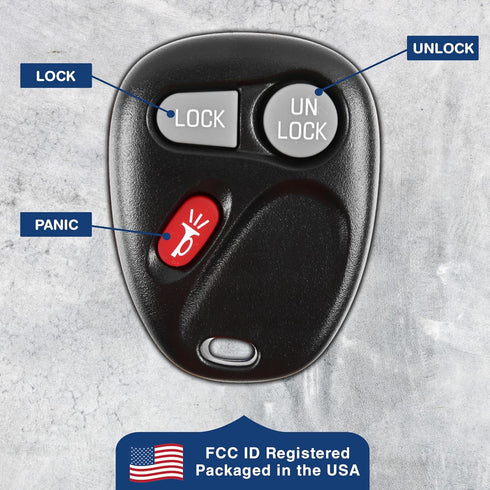 KeylessOption Key Fob Replacement for 1998 1999 2000 2001 2002 2003 2004 Cadillac Escalade Chevrolet Chevy Silverado Suburban Tahoe GMC Yukon Sier...