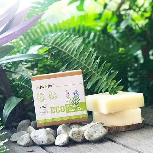 Vegan Dish Soap Bar Pack 2- Large 6 Ounce - Lather Clean Safe Ingredients- Plastic Free Palm Oil Free - Zero Waste Eco Friendly Kitchen Dishwashin...