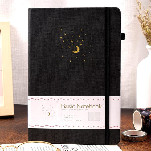 CAGIE Lined Journal Notebook for Work, 196 Pages, 5.7" x 8.3", Hardcover Notebook Journals for Writing Women Men Note Taking Diary with Pen Loop (...