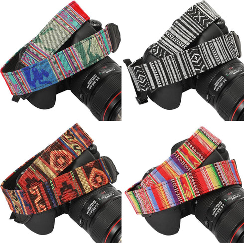 4 Pieces Woven Vintage Camera Strap for All DSLR SLR Camera Universal Neck Shoulder Strap for Men Women Photographers, 4 Styles...
