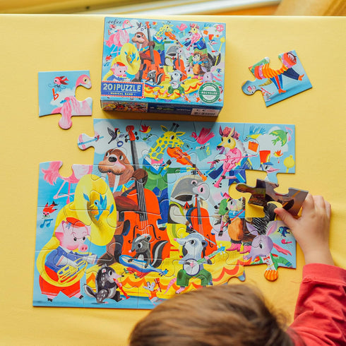 eeBoo: Musical Band 20 Piece Puzzle for Kids, Encourages Hand-Eye Coordination, Fine Motor Skills, and Problem Sloving, 15" x 11" When Completed, ...