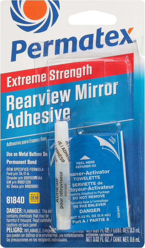 Permatex 81840 Extreme Rearview Mirror Profressional Strength Adhesive Kit , White...