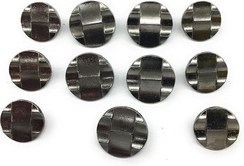 Gun Metal Silver Metal Buttons Sets for Suit & Blazers 11 Pc. Pewter Buttons - Grey Metal Buttons...