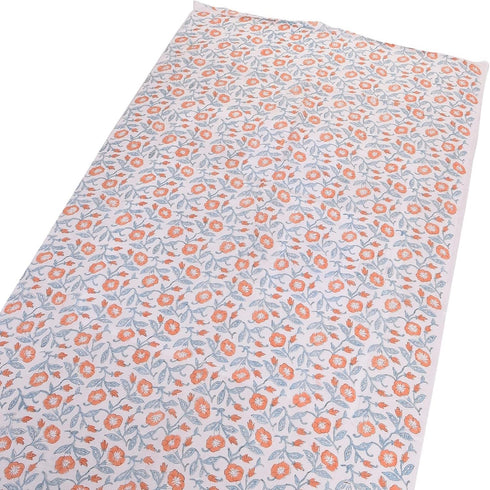 Trade Star 3 Yard Hand Block Printed Fabric, 100% Cotton Running Natural Dye Sanganeri Indian Floral Print Fabric by The Yard Width 44 Inches (Pat...