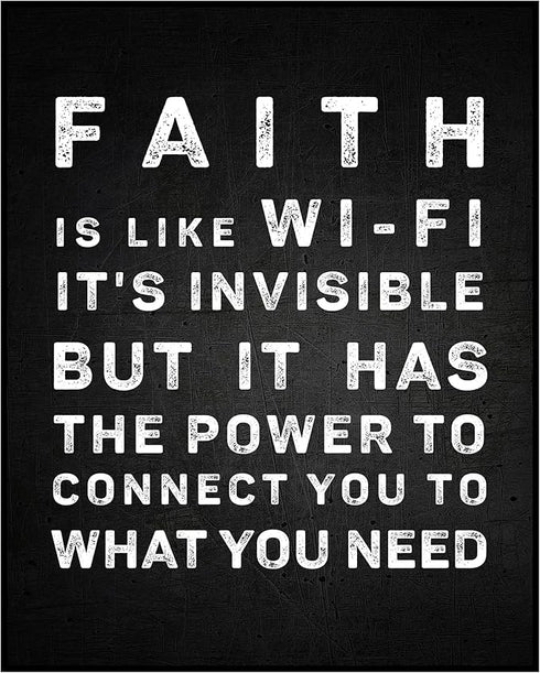 Posterizer 1 pcs-faith is invisible but powerful-funny religious quote-Religious Posters-Motivational & Inspirational Art-Gifts for Christians - U...
