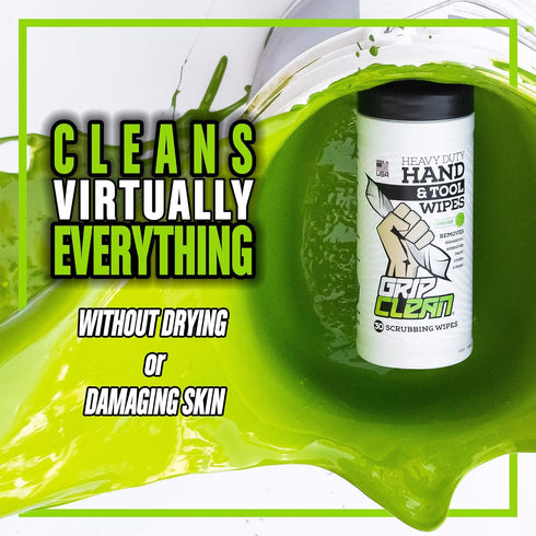 Grip Clean Cleaning Wipes – Hand Cleaner for Mechanics, Heavy-Duty Hand Wipes for Grease & Oil, Cleaning Wipes All Purpose for Tools & Surfaces, W...