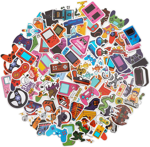 100 Pack Video Game Stickers, Video Game Gamer Party Favors, Birthday Decorations...