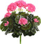 Vickerman Everyday Artificial Pink Geranium Bush 15.25" Long - Premium Faux Floral Decor for Wedding or Everyday Arrangements - Maintenance Free F...
