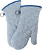 1 Pair Yarn Dyed Oven Mitts 100% Cotton Heat Resistant 470 Degree Gloves Men Women Cooking Baking Barbecue BBQ Microwave Crafting Machine Washable...