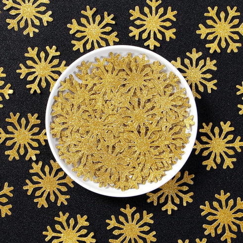 Gold Snowflake Party-Decorations Christmas Confetti - 100pcs Glitter Paper decor Table Confetti,Winter Wonderland Birthday Party Supplies New Year...