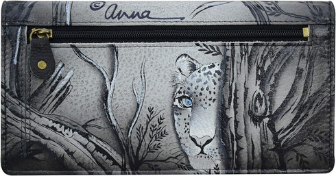 Anna by Anuschka Women's Hand Painted Leather Two-fold Clutch Wallet...