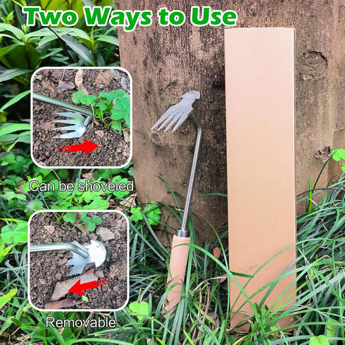 Weeding Artifact Uprooting Weeding Tool, Upgrade Garden Weeding Tools 4 Teeth Dual Purpose Weeder, Manganese Steel Forged Hand Weed Puller Garden ...