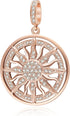 Rose Gold Sun Charms 925 Sterling Silver Dangle Charms with Clear CZ for Pandora 3mm Snake Chain Bracelet...