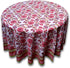 Floral Tablecloth for Round Tables Pink Red Green White Cotton Floral Kitchen Table Linen Round 90 inches...