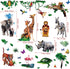 Amaonm Creative Giant Removable Cartoon Zoo Wild Jungle Animals 3D DIY Lion Giraffe Elephant Tree Wall Decals Nursery Decor for Kids Bedroom Livin...