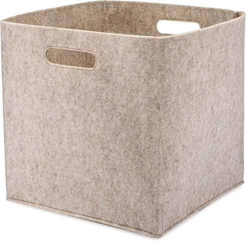 Parker Baby Felt Foldable Storage Cube Bin - 11 Inch Nursery Cubby Storage Bin Cubes for Cube Organizer, Closet Organizers and Storage Toy Bin, Ro...