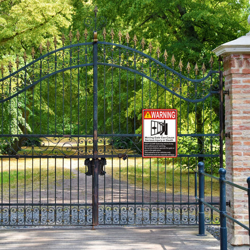 Moving Gate Sign Moving Gate Can Cause Serious Injury or Death Sign 10"x 7" Warning Door Safety Keep Clear Sign Metal Reflective Rust Free Aluminu...