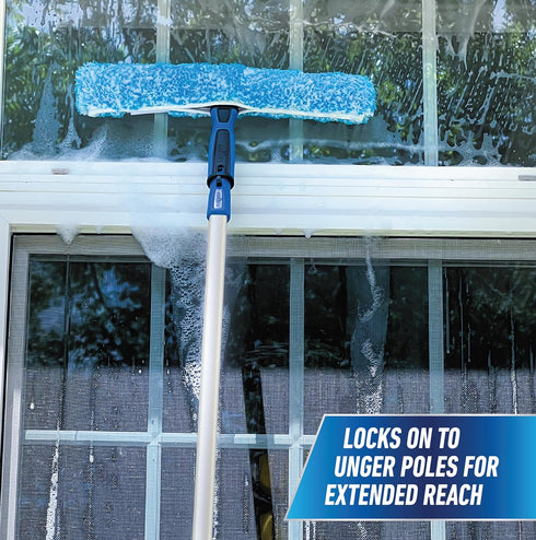 Unger Professional 14" Window Scrubber Washer for Glass and Window Cleaning, Commercial & Residential Use, Reusable Microfiber Sleevee...