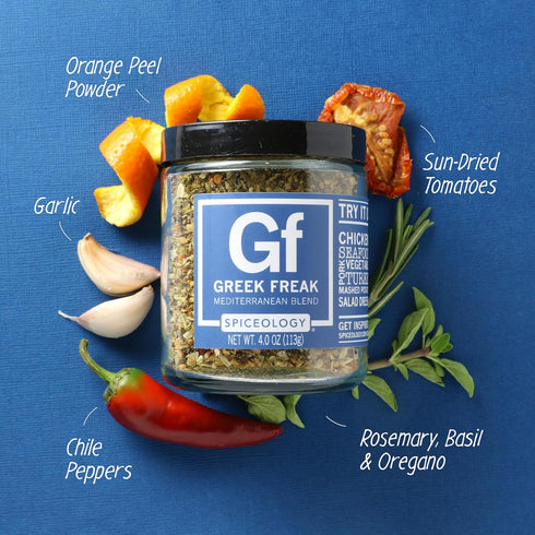 Spiceology - Greek Freak Mediterranean Spice Blend - All-Purpose Rubs, Spices and Seasonings - Use On: Chicken, Chickpeas, Beef, Seafood, Pork, Ve...