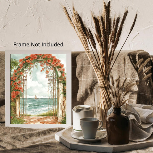 Posterizer 1 pcs-watercolor style-serene and tranquil coastal landscape 1-Collectibles & Fine Art-Retro Art-Gift for Men Women Entrepreneur Teens ...