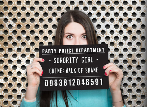20 Funny Mugshot Signs (Black & White) - Selfie Photo Booth Prop Party Supplies for Bachelorette Party Games, Bridal Shower, Girls Night Out, Birt...