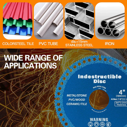 Indestructible Disc for Angle Grinder 4 Inch with 7/8'' Arbor Hole, Cut Off Wheel for Ceramic/Tile/Metal/Wood/Stone 3pcs...