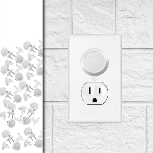 50 Pack - Outlet Plug Baby Safety Covers - Protect Little Kids from Electrical Danger with Child Proof Socket Caps - White - Driddle...