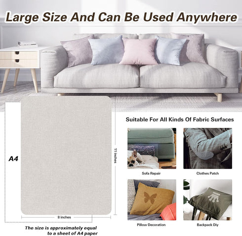 KING MOUNTAIN Fine Linen Repair Patches, Self-Adhesive Linen Fabric Patches, 8X11 inch Extra Size, Multi Color, Can be Used for Linen Sofa Repair ...