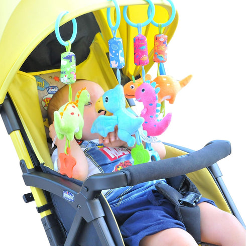 Baby Toys for 0 3 6 9 12 Months, Soft Rattle Wind Chime Car Seat Crib Stroller Toys, Dinosaur Baby Hanging Toys Birthday for Baby Boys and Girls...