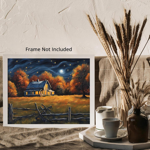 Posterizer 1 pcs- quaint old village-building in the nature 14-Landscape & Nature Art-Floral Botanical Art- Decor for Home & Office- unframed wall...