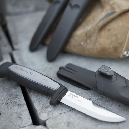 Morakniv Craftline Robust Fixed-Blade Knife with Carbon Steel Blade and Combi-Sheath, 3.6 Inch...