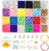 Mandala Crafts Assorted Heishi Beads for Jewelry Making - 4819 Assorted Polymer Clay Beads for Bracelets Making - Assorted Flat Beads Disc Beads 6...