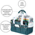 JJRING Craft Organizer Tote Bag for Art Storage, Caddy with Multiple Pockets, Bluish Green Sewing Bag for Scrapbooking, School, Medical, and Offic...