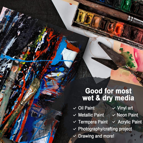 PHOENIX Black Canvas Boards for Painting - 6x8 Inch, 6 Pack - Small Square Canvases Gesso Primed Cotton Acid Free, Blank Flat Canvas Panel for Acr...
