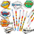 Kolewo4ever 48 Pcs Hero Pencils Translucent Pencil Multipoint Non- Sharpening Stackable Pencils Pop Up Plastic Pencils Pow! Snap! Wham! Bang! Penc...