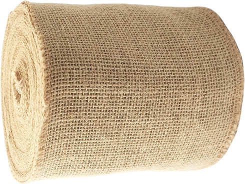 LWR CRAFTS Natural Burlap Ribbon 32 Feet (6")...